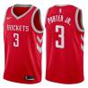 Red Classic Kevin Porter Jr. Rockets #3 Twill Basketball Jersey FREE SHIPPING