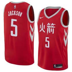 2017-18City Aaron Jackson Rockets #5 Twill Basketball Jersey FREE SHIPPING