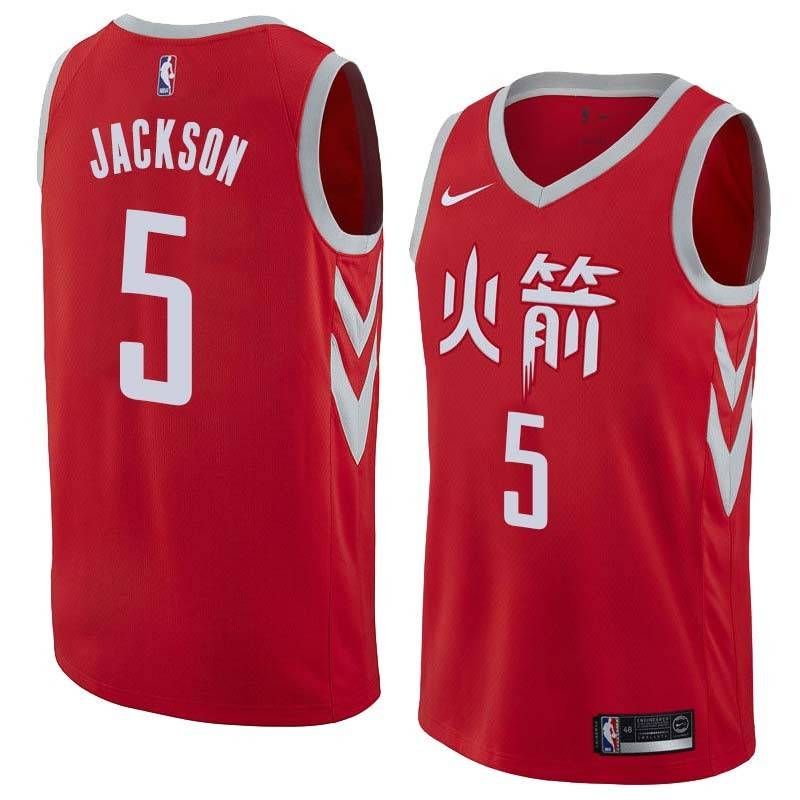 2017-18City Aaron Jackson Rockets #5 Twill Basketball Jersey FREE SHIPPING