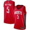 Red Troy Williams Rockets #5 Twill Basketball Jersey FREE SHIPPING