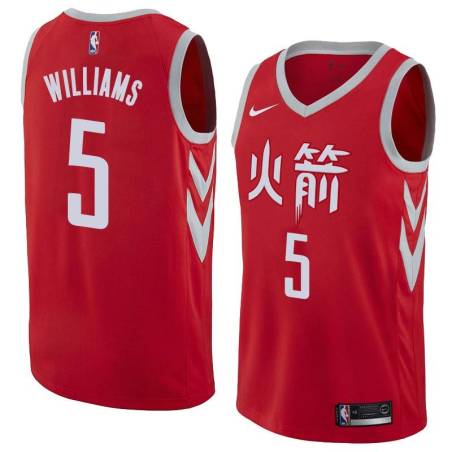 2017-18City Troy Williams Rockets #5 Twill Basketball Jersey FREE SHIPPING