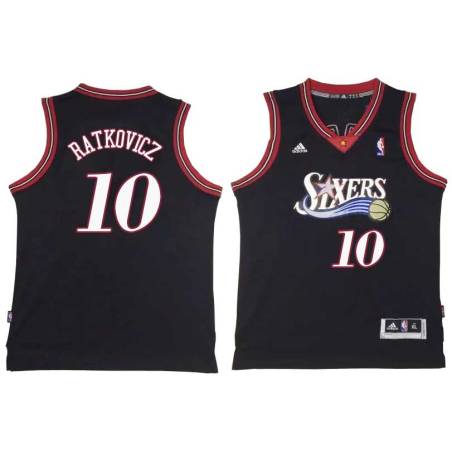 Black Throwback George Ratkovicz Twill Basketball Jersey -76ers #10 Ratkovicz Twill Jerseys, FREE SHIPPING