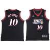 Black Throwback George Ratkovicz Twill Basketball Jersey -76ers #10 Ratkovicz Twill Jerseys, FREE SHIPPING