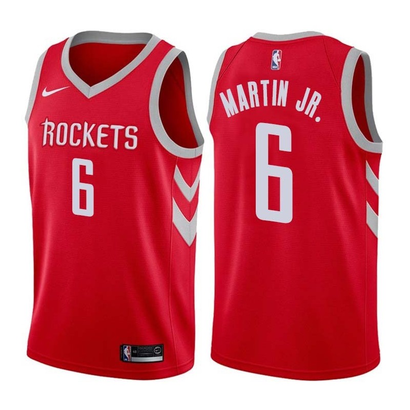 Red Classic Kenyon Martin Jr. Rockets #6 Twill Basketball Jersey FREE SHIPPING