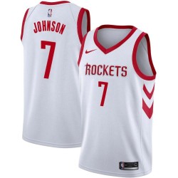 White Classic Joe Johnson Rockets #7 Twill Basketball Jersey FREE SHIPPING