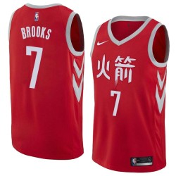 2017-18City Armoni Brooks Rockets #7 Twill Basketball Jersey FREE SHIPPING