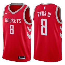 Red Classic James Ennis III Rockets #8 Twill Basketball Jersey FREE SHIPPING