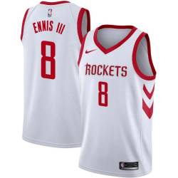 White Classic James Ennis III Rockets #8 Twill Basketball Jersey FREE SHIPPING