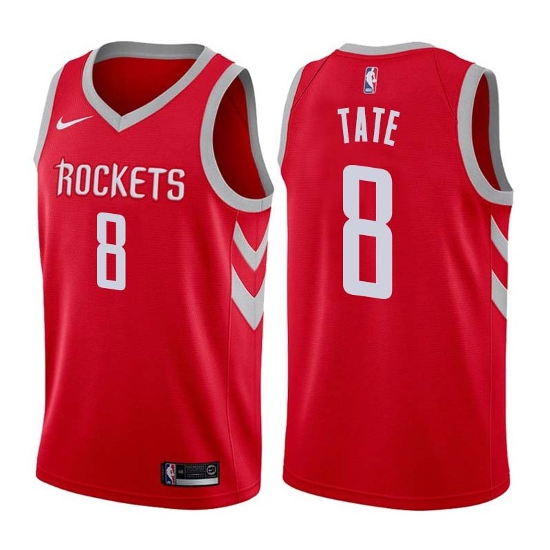 Red Classic JaeSean Tate Rockets #8 Twill Basketball Jersey FREE SHIPPING