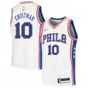 White Dick Knostman Twill Basketball Jersey -76ers #10 Knostman Twill Jerseys, FREE SHIPPING