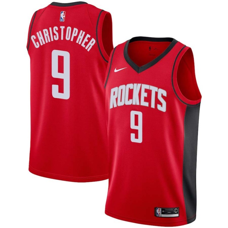 Red Josh Christopher Rockets #9 Twill Basketball Jersey FREE SHIPPING