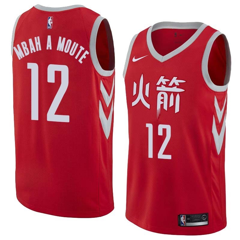 2017-18City Luc Mbah a Moute Rockets #12 Twill Basketball Jersey FREE SHIPPING