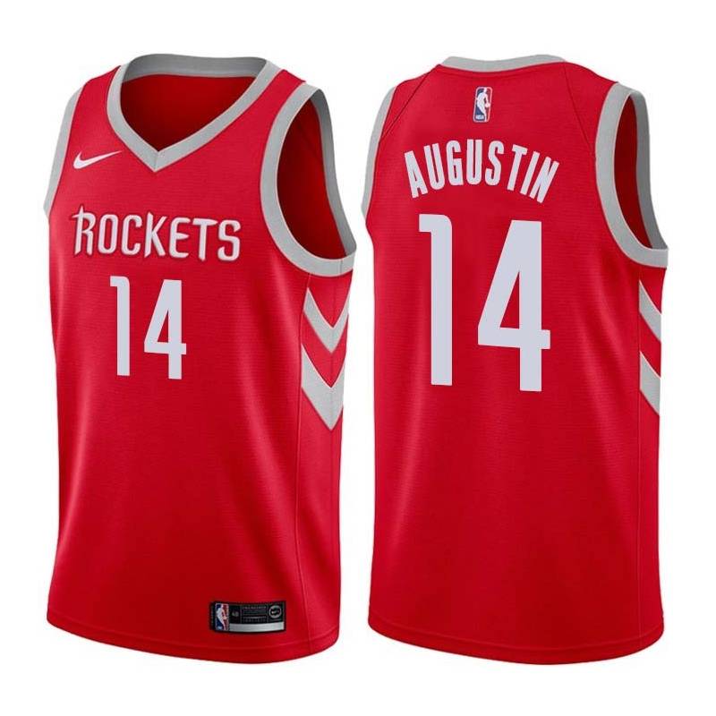 Red Classic DJ Augustin Rockets #14 Twill Basketball Jersey FREE SHIPPING