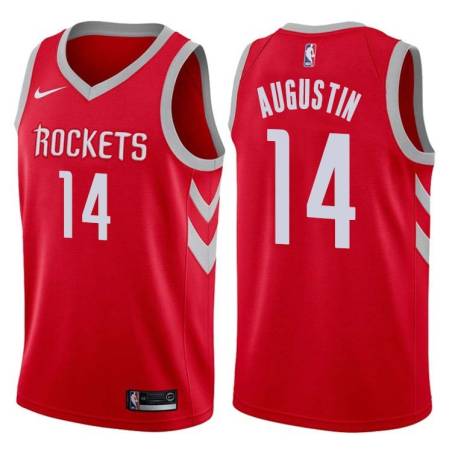 Red Classic DJ Augustin Rockets #14 Twill Basketball Jersey FREE SHIPPING