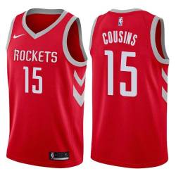 Red Classic DeMarcus Cousins Rockets #15 Twill Basketball Jersey FREE SHIPPING