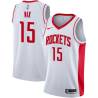 White Daishen Nix Rockets #15 Twill Basketball Jersey FREE SHIPPING