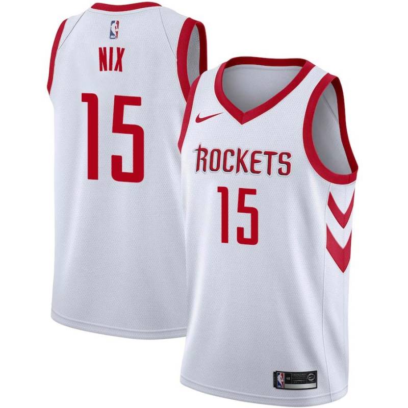 White Classic Daishen Nix Rockets #15 Twill Basketball Jersey FREE SHIPPING