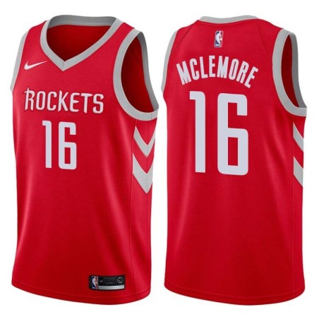 Red Classic Ben McLemore Rockets #16 Twill Basketball Jersey FREE SHIPPING