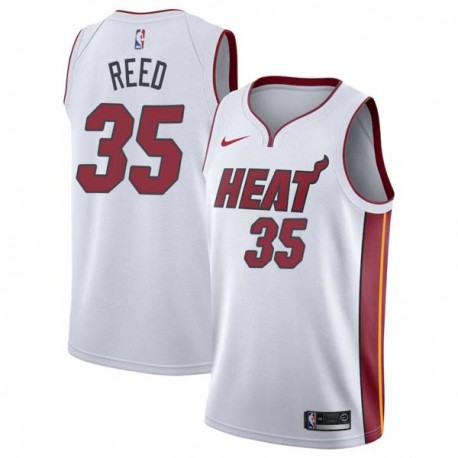 White Willie Reed Twill Basketball Jersey -Heat #35 Reed Twill Jerseys, FREE SHIPPING