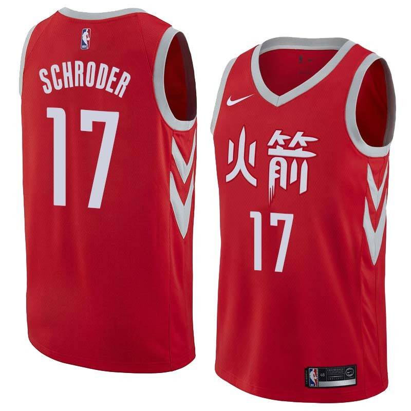 2017-18City Dennis Schroder Rockets #17 Twill Basketball Jersey FREE SHIPPING