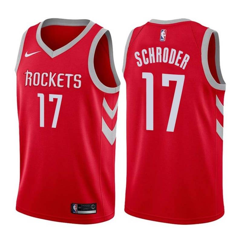 Red Classic Dennis Schroder Rockets #17 Twill Basketball Jersey FREE SHIPPING