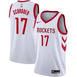 White Classic Dennis Schroder Rockets #17 Twill Basketball Jersey FREE SHIPPING