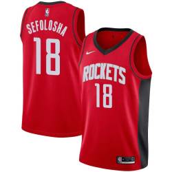 Red Thabo Sefolosha Rockets #18 Twill Basketball Jersey FREE SHIPPING