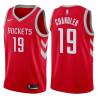 Red Classic Tyson Chandler Rockets #19 Twill Basketball Jersey FREE SHIPPING