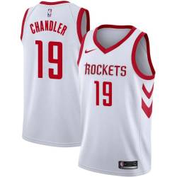 White Classic Tyson Chandler Rockets #19 Twill Basketball Jersey FREE SHIPPING