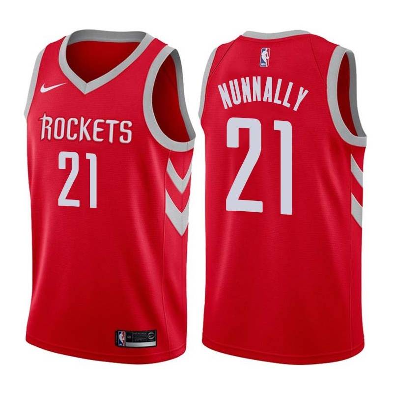 Red Classic James Nunnally Rockets #21 Twill Basketball Jersey FREE SHIPPING