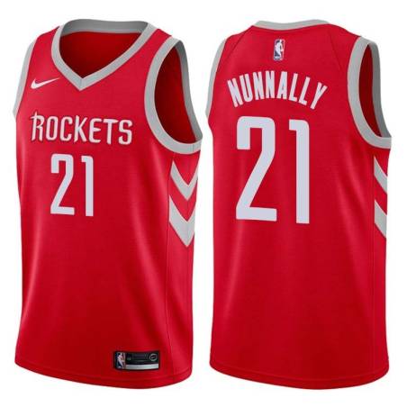 Red Classic James Nunnally Rockets #21 Twill Basketball Jersey FREE SHIPPING