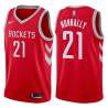 Red Classic James Nunnally Rockets #21 Twill Basketball Jersey FREE SHIPPING