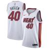 White Udonis Haslem Twill Basketball Jersey -Heat #40 Haslem Twill Jerseys, FREE SHIPPING