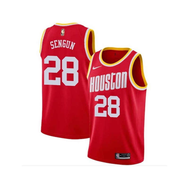 Red_Throwback Alperen Sengun Rockets #28 Twill Basketball Jersey FREE SHIPPING