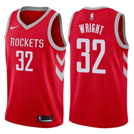 Red Classic Brandan Wright Rockets #32 Twill Basketball Jersey FREE SHIPPING