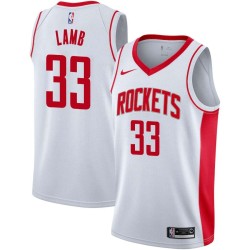 White Anthony Lamb Rockets #33 Twill Basketball Jersey FREE SHIPPING
