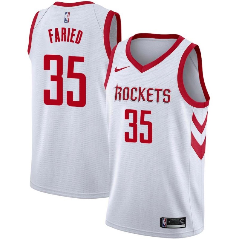 White Classic Kenneth Faried Rockets #35 Twill Basketball Jersey FREE SHIPPING