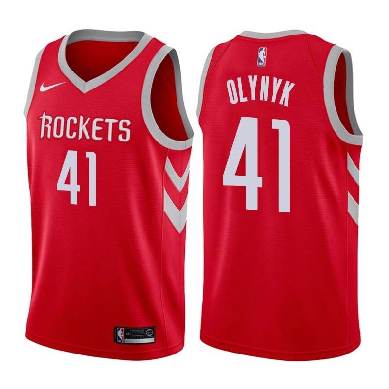 Red Classic Kelly Olynyk Rockets #41 Twill Basketball Jersey FREE SHIPPING