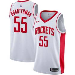 White Tim Quarterman Rockets #55 Twill Basketball Jersey FREE SHIPPING