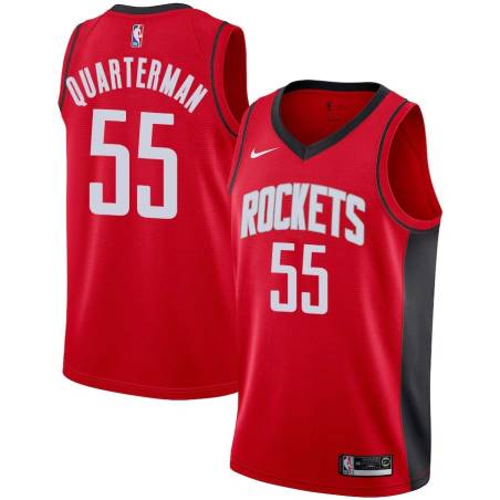 Red Tim Quarterman Rockets #55 Twill Basketball Jersey FREE SHIPPING