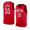 Red_Earned DaQuan Jeffries Rockets #55 Twill Basketball Jersey FREE SHIPPING