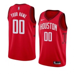 Red_Earned Customized Houston Rockets Twill Basketball Jersey FREE SHIPPING