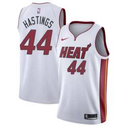 White Scott Hastings Twill Basketball Jersey -Heat #44 Hastings Twill Jerseys, FREE SHIPPING