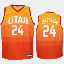 2017-18City Richard Jefferson Twill Basketball Jersey -Jazz #24 Jefferson Twill Jerseys, FREE SHIPPING