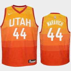 2017-18City Pete Maravich Twill Basketball Jersey -Jazz #44 Maravich Twill Jerseys, FREE SHIPPING