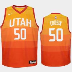 2017-18City Marcus Cousin Twill Basketball Jersey -Jazz #50 Cousin Twill Jerseys, FREE SHIPPING