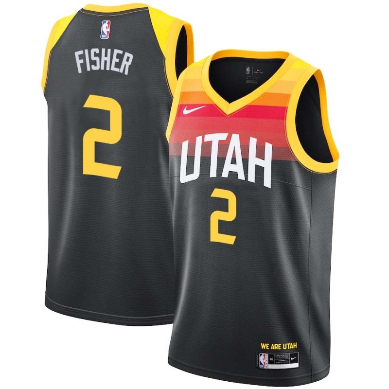 2021-22City Derek Fisher Twill Basketball Jersey -Jazz #2 Fisher Twill Jerseys, FREE SHIPPING