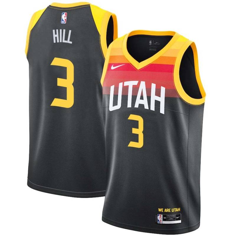 2021-22City George Hill Twill Basketball Jersey -Jazz #3 Hill Twill Jerseys, FREE SHIPPING