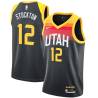 2021-22City John Stockton Twill Basketball Jersey -Jazz #12 Stockton Twill Jerseys, FREE SHIPPING