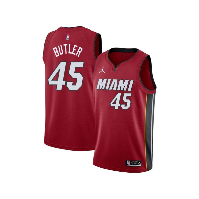 Red Rasual Butler Twill Basketball Jersey -Heat #45 Butler Twill Jerseys, FREE SHIPPING